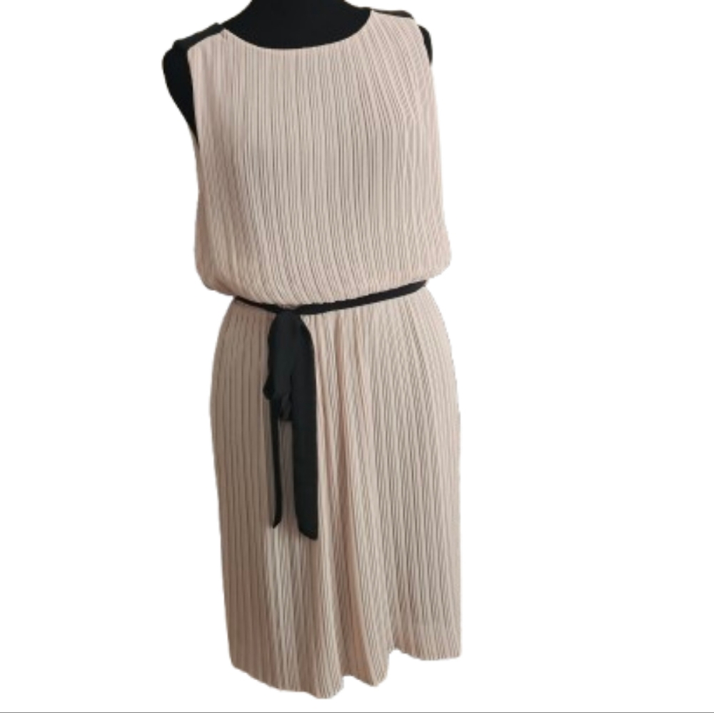 Jennifer Lopez Cream Pleated Dress